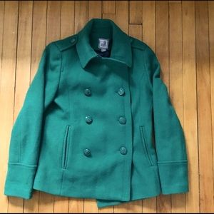 JCP DOUBLE-BREASTED WOOL BLEND PEACOAT